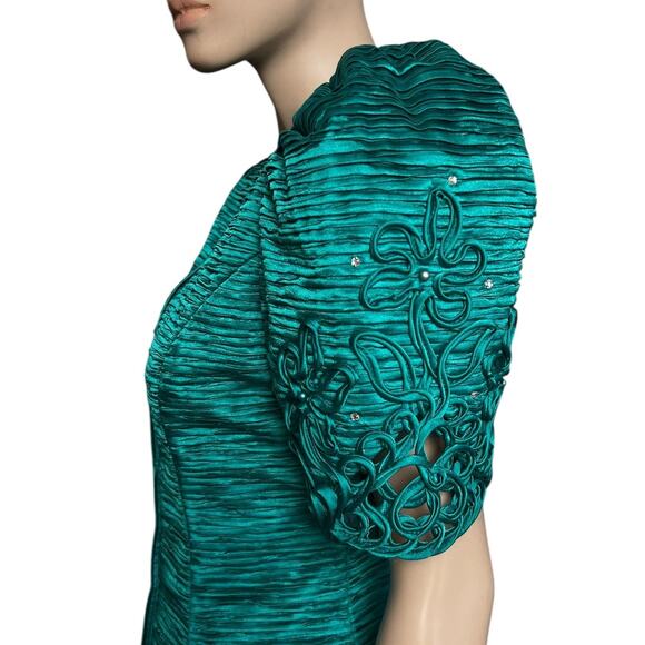 Lillie Rubin Vintage 80s Blouse Jacket Puffed Sleeves Snaps Front Closure Sz 10 - Picture 3 of 11